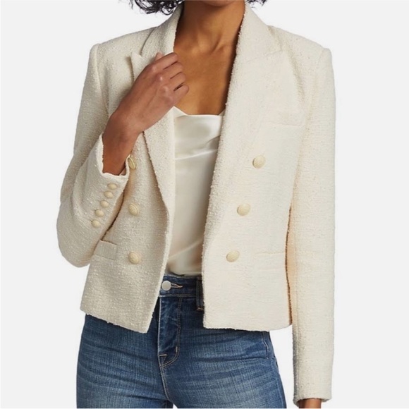 L’agence brooks tweed blazer in cream - Picture 1 of 2